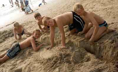 Op het strand